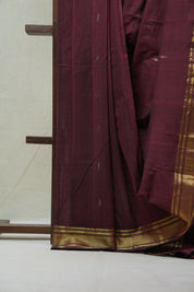 Maroon Cotton Paithani Saree - SRMCPS535