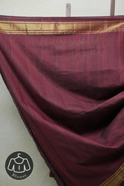 Maroon Cotton Paithani Saree - SRMCPS535