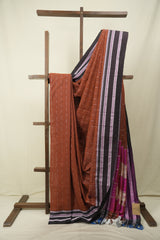 Rust Cotton IIkal Saree - SRRCIS1088