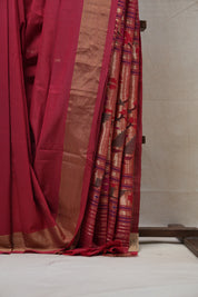 Red Cotton Paithani Saree - SRRCPS525