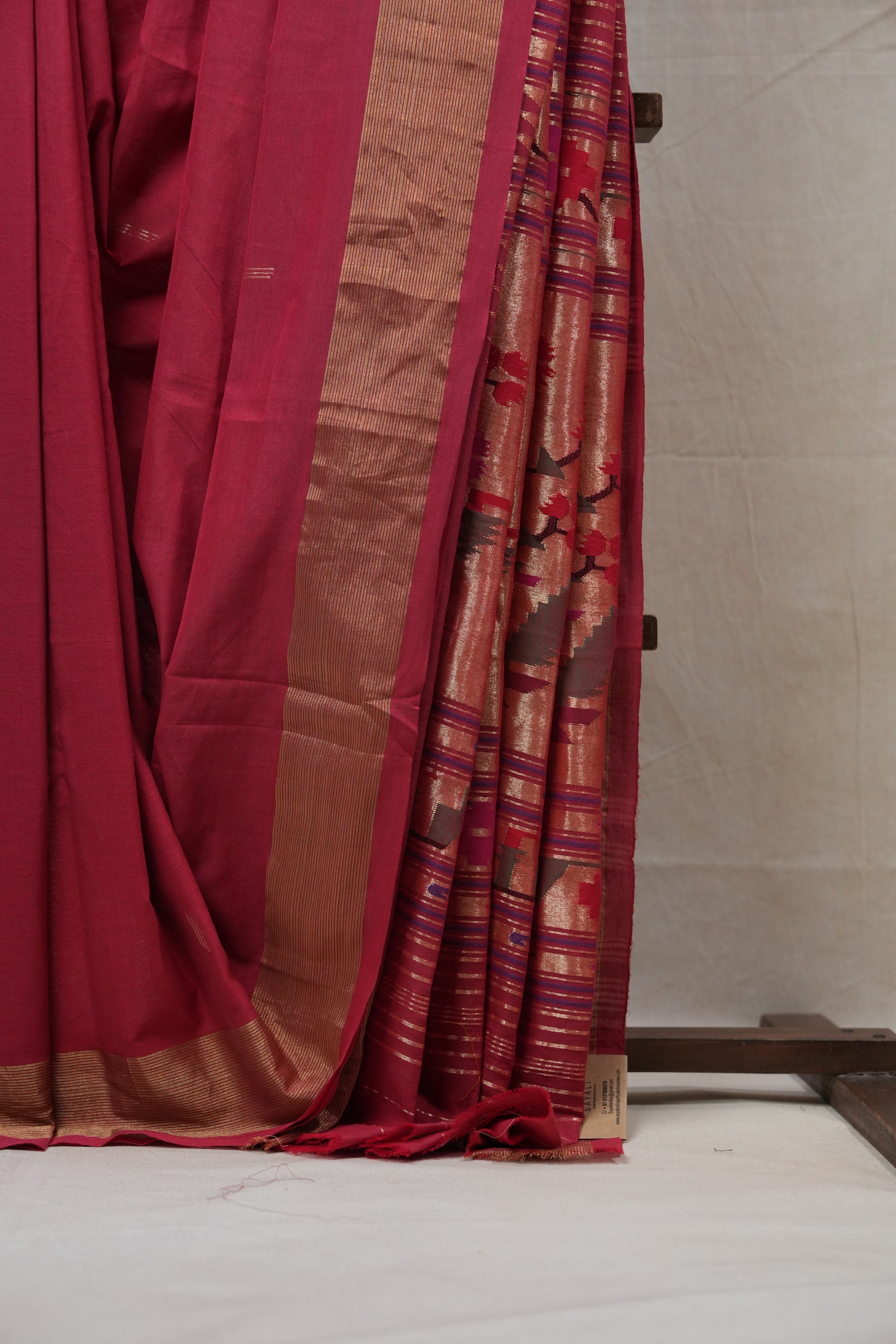 Red Cotton Paithani Saree - SRRCPS525