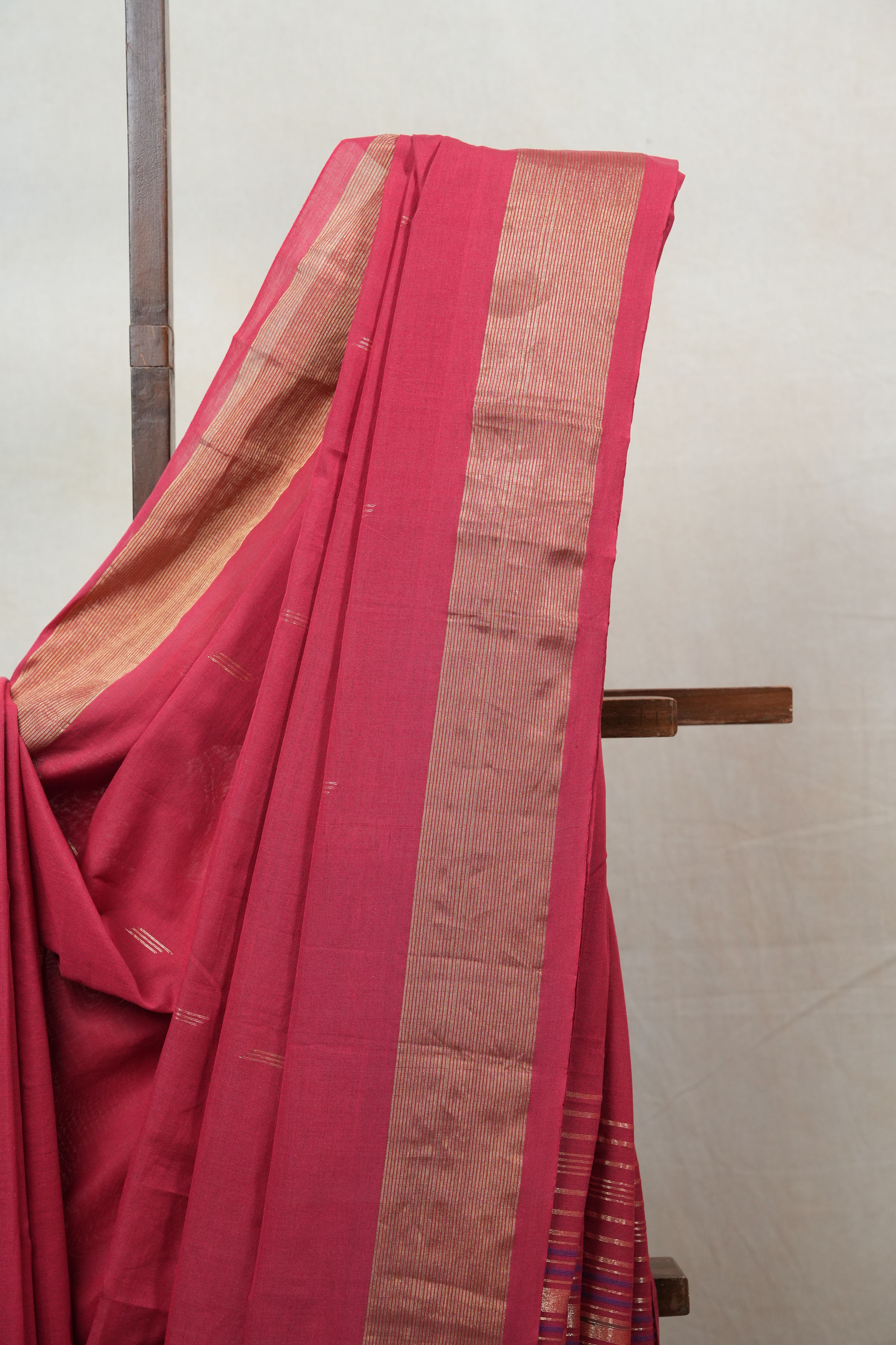 Red Cotton Paithani Saree - SRRCPS525