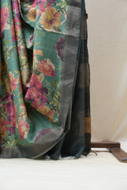 Green Tussar Silk Saree - SRGTSS1430