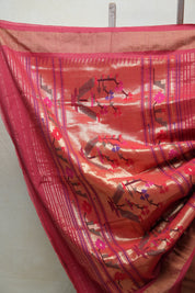 Red Cotton Paithani Saree - SRRCPS525