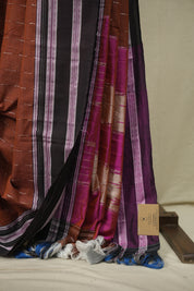 Rust Cotton IIkal Saree - SRRCIS1088