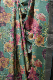 Green Tussar Silk Saree - SRGTSS1430