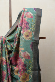 Green Tussar Silk Saree - SRGTSS1430