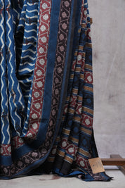 Blue HBP Slub Cotton Saree - SRBSCS2723