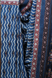 Blue HBP Slub Cotton Saree - SRBSCS2723