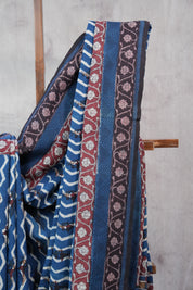 Blue HBP Slub Cotton Saree - SRBSCS2723