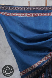 Blue HBP Slub Cotton Saree - SRBSCS2723