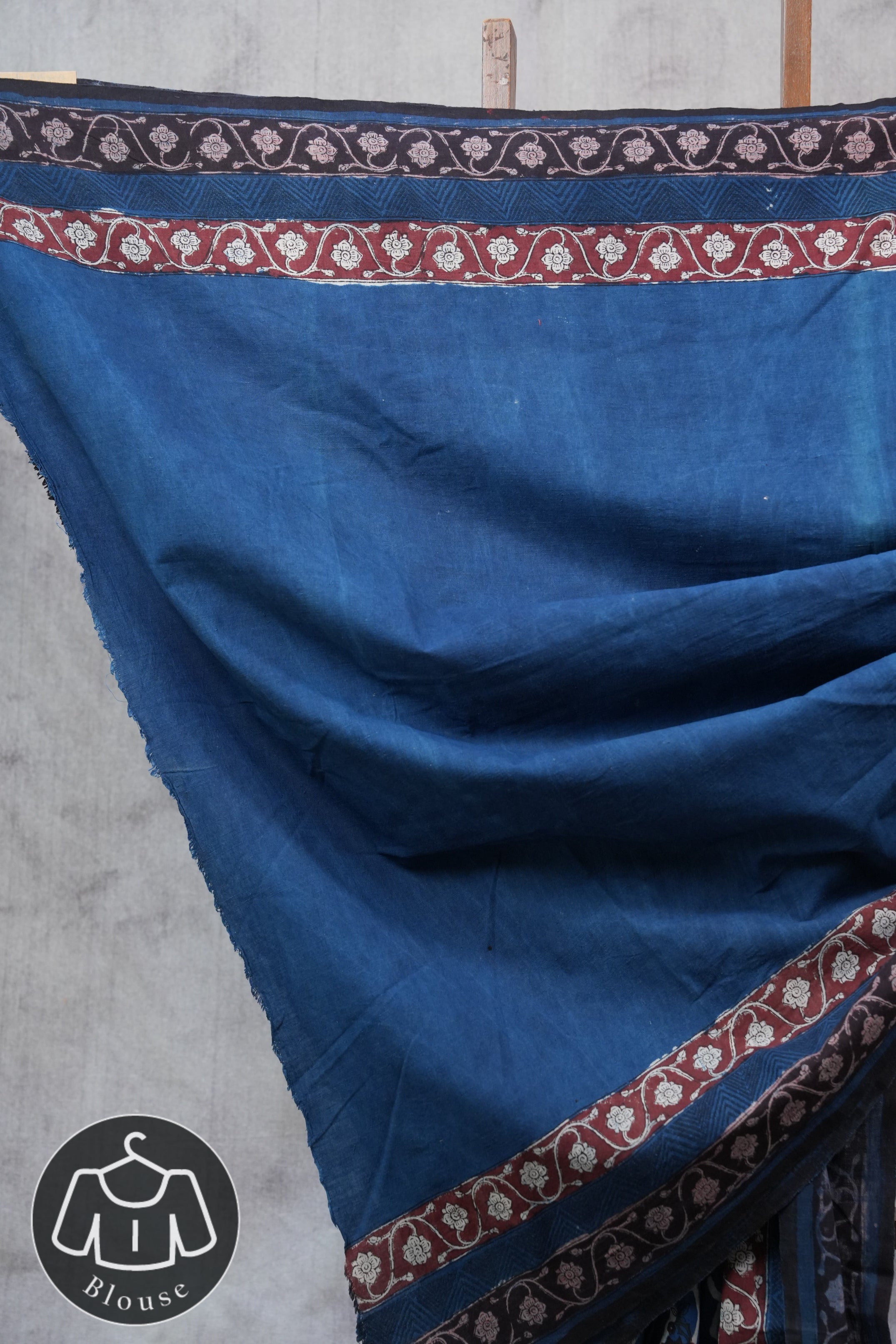 Blue HBP Slub Cotton Saree - SRBSCS2723