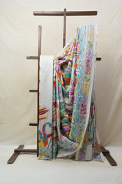 White Tussar Silk Saree - SRWTSS1390