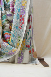 White Tussar Silk Saree - SRWTSS1390