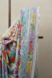 White Tussar Silk Saree - SRWTSS1390