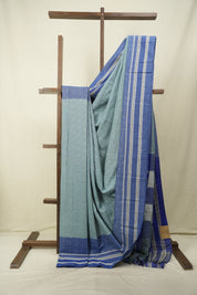 Powder Blue Cotton IIkal Saree - SRPBCIS1089