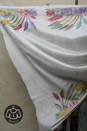 White Tussar Silk Saree - SRWTSS1390