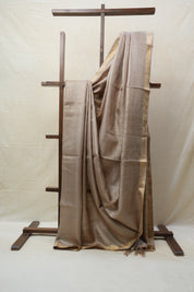 Beige Tussar Silk Saree - SRBTSS1451