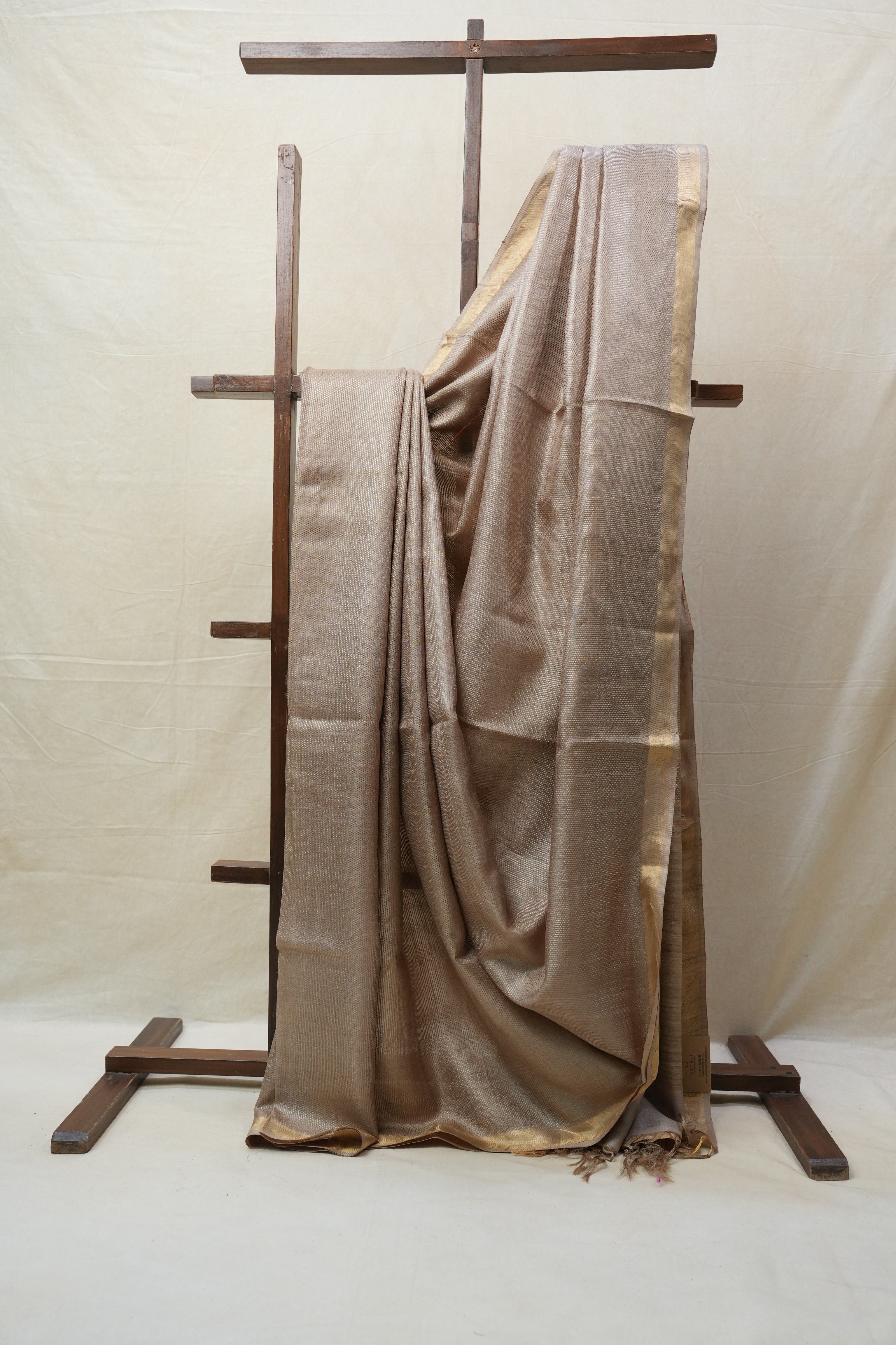 Beige Tussar Silk Saree - SRBTSS1451