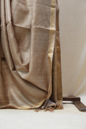 Beige Tussar Silk Saree - SRBTSS1451