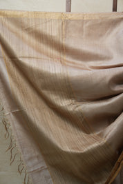 Beige Tussar Silk Saree - SRBTSS1451
