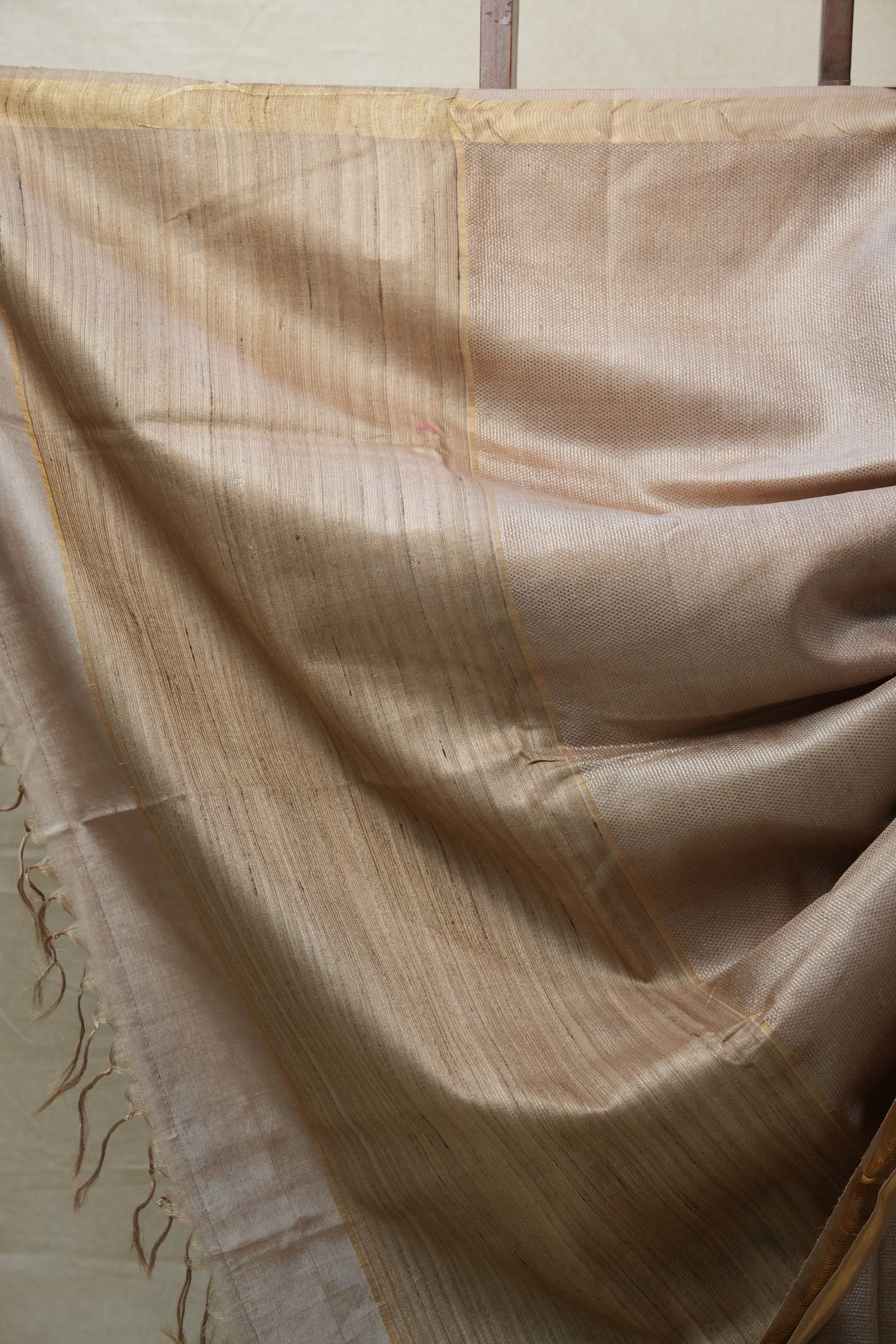 Beige Tussar Silk Saree - SRBTSS1451