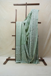 Green Tussar Silk Saree - SRGTSS1396