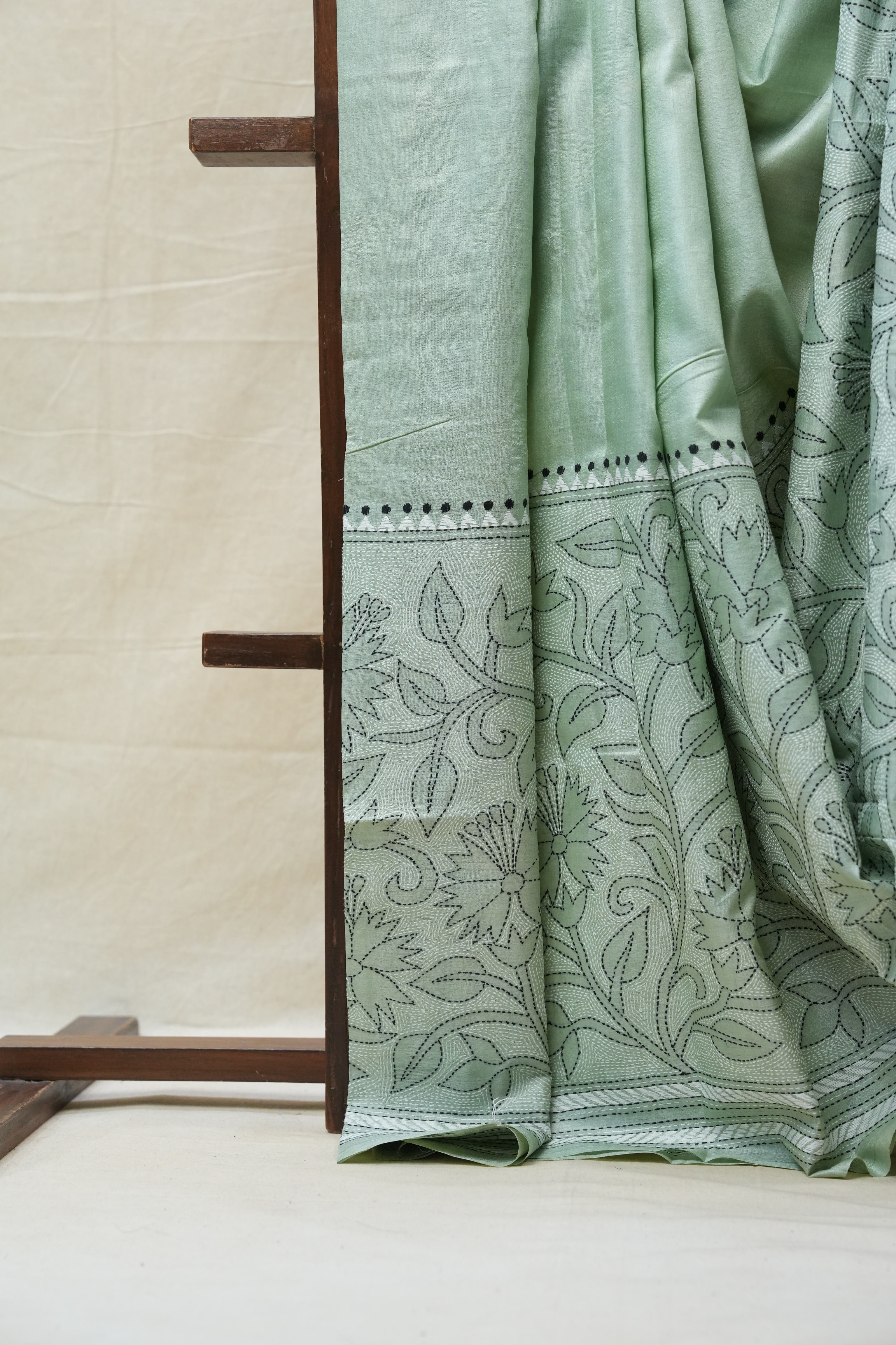 Green Tussar Silk Saree - SRGTSS1396