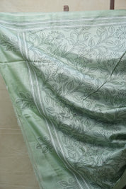 Green Tussar Silk Saree - SRGTSS1396