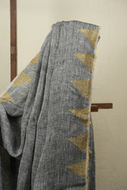 Grey Sequins Linen Saree With Yellow Tassels - SRGSLS534