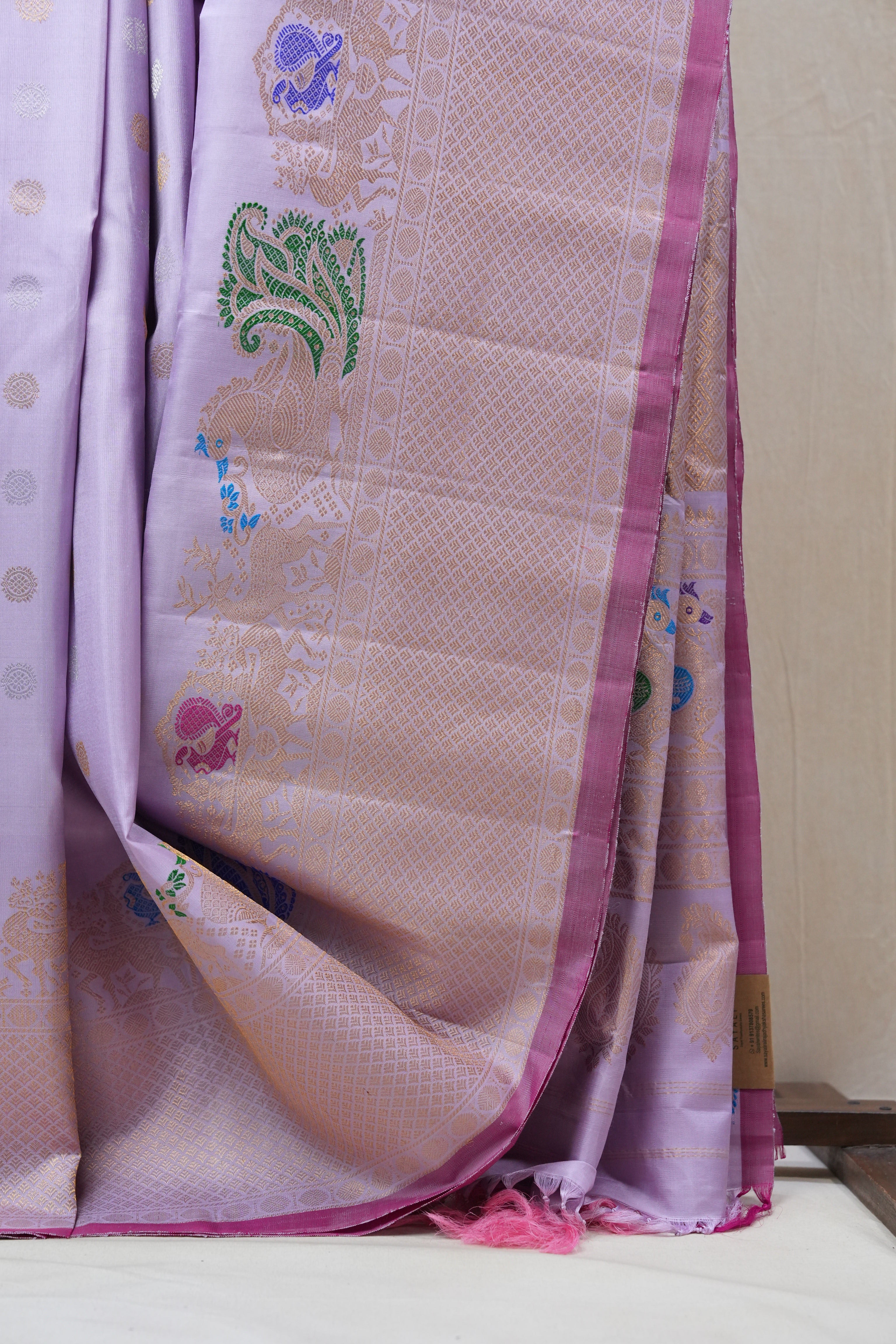 Lavender Gadwal Silk Saree - SRLGSS523