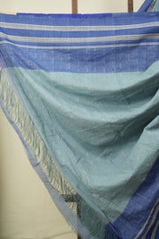 Powder Blue Cotton IIkal Saree - SRPBCIS1089