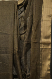 Black Maheshwari Saree - SRBMS866