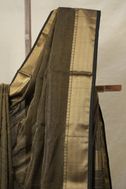 Black Maheshwari Saree - SRBMS866