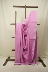 Pink Tissue Linen Jamdani Saree - SRPTLJS213