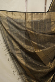 Black Maheshwari Saree - SRBMS866