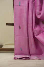 Pink Tissue Linen Jamdani Saree - SRPTLJS213