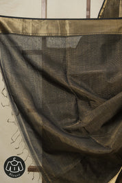 Black Maheshwari Saree - SRBMS866