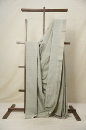 Sage Green Cotton Mangalgiri Saree - SRSGCMS52