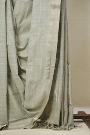 Sage Green Cotton Mangalgiri Saree - SRSGCMS52