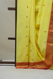 Yellow Cotton Paithani Saree - SRYCPS538