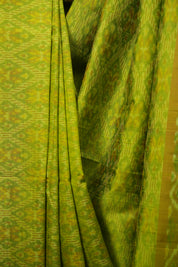 Parrot Green Raw Silk Ikat Saree - SRPGRSIS1087