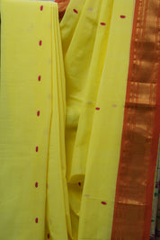 Yellow Cotton Paithani Saree - SRYCPS538