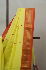 Yellow Cotton Paithani Saree - SRYCPS538