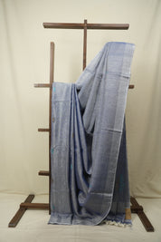 Grey Tissue Linen Jamdani Saree - SRGTLJS214