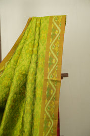 Parrot Green Raw Silk Ikat Saree - SRPGRSIS1087