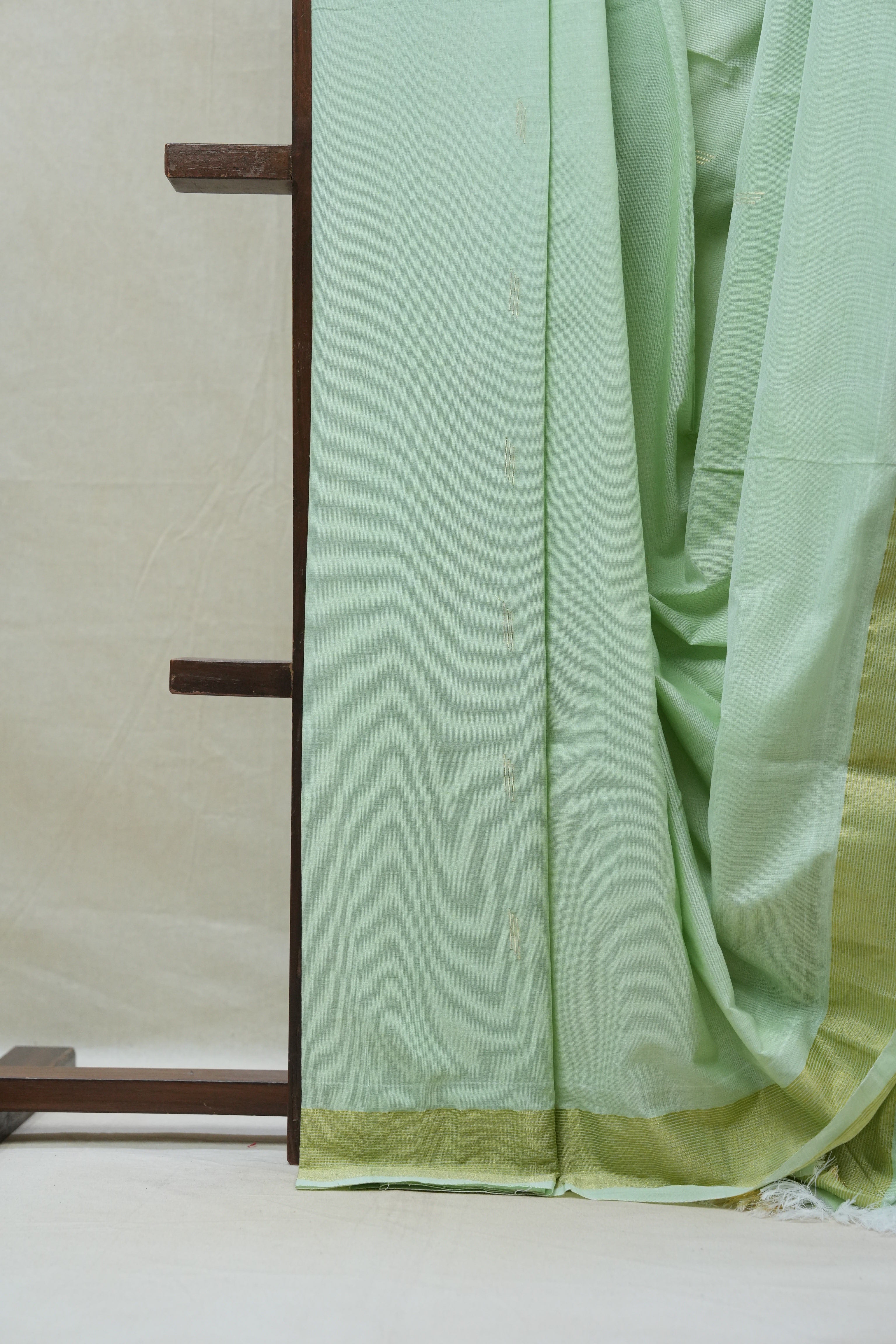 Mint Green Cotton Paithani Saree - SRMGCPS537