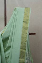 Mint Green Cotton Paithani Saree - SRMGCPS537