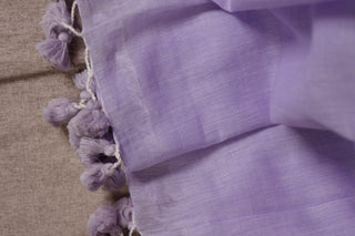Lavender Mul Cotton Saree