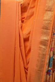 Orange Cotton Paithani Saree - SROCPS542